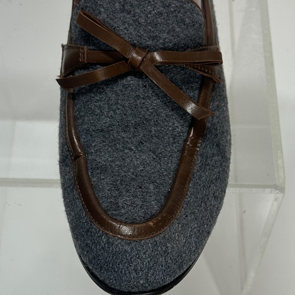 J. Crew Flannel Academy Loafers Gray and Brown Women's Loafers 7.5 - Picture 6 of 12